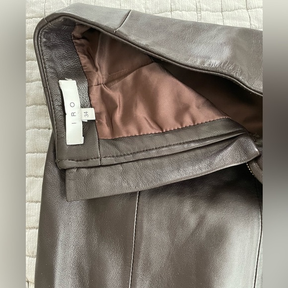 IRO Dark Brown Leather Skirt - Picture 3 of 3